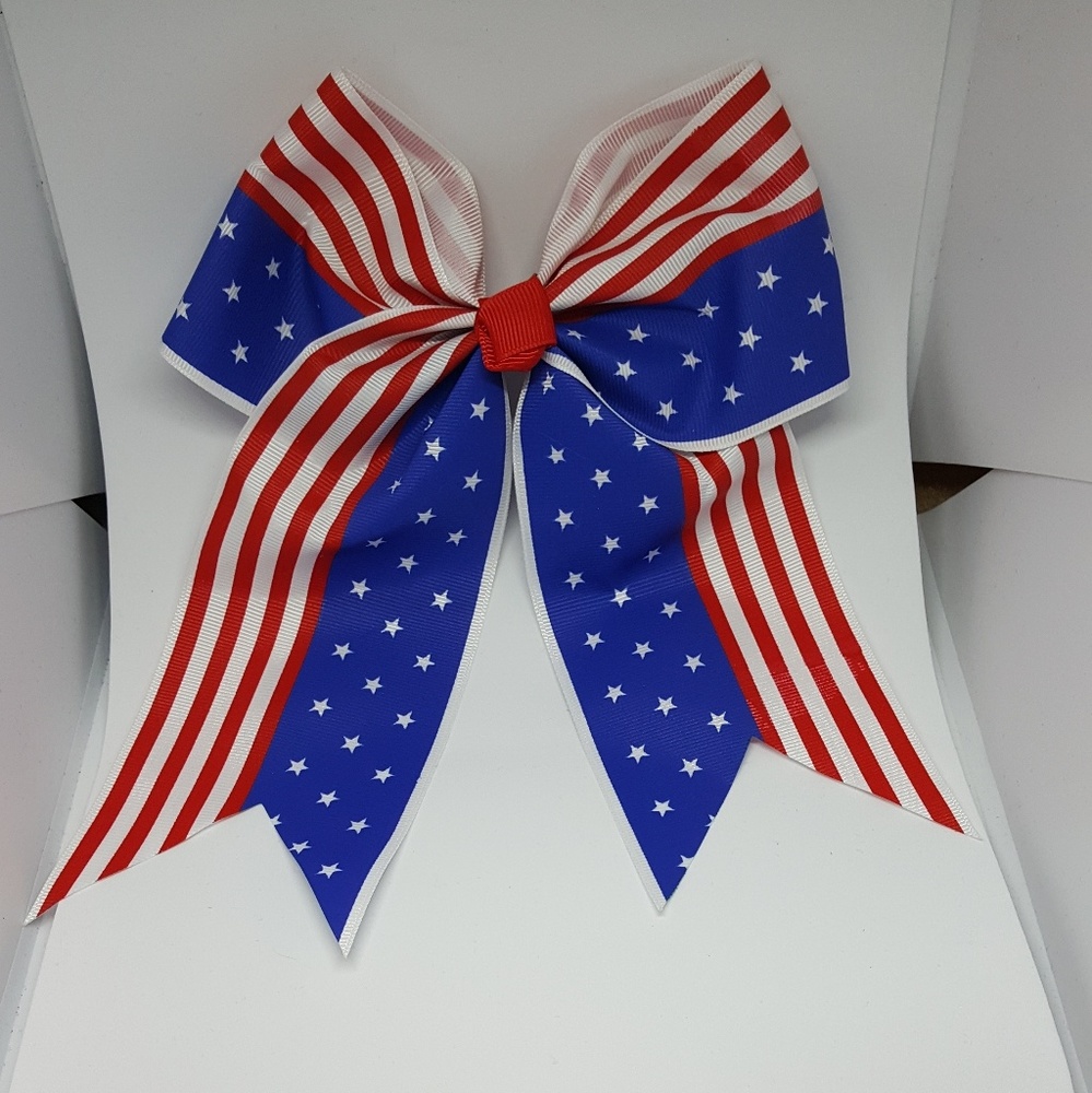 Flag headbow, red white & blue hair bow
